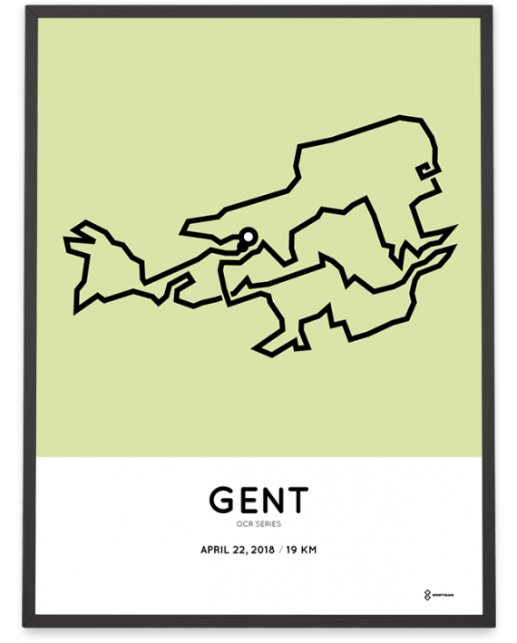 2018 Gent Strong Viking Obstacle run 19km route poster