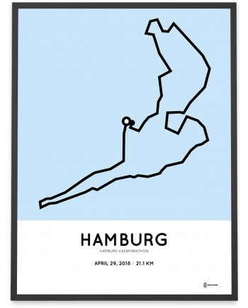 2018 Hamburg halbmarathon course poster