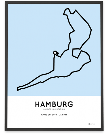 2018 Hamburg halbmarathon course poster