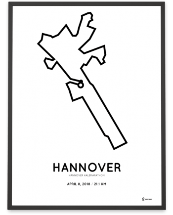 2018 Hannover halbmarathon strecke map poster