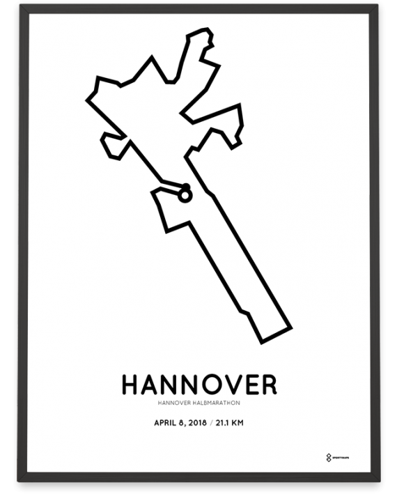2018 Hannover halbmarathon strecke map poster