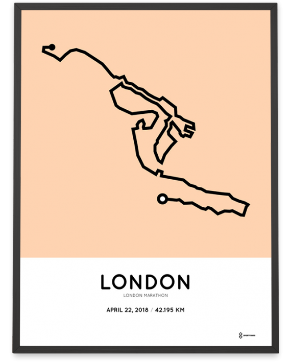 2018 London marathon course poster