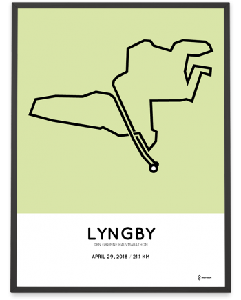 2018 Lyngby halvmarathon course poster