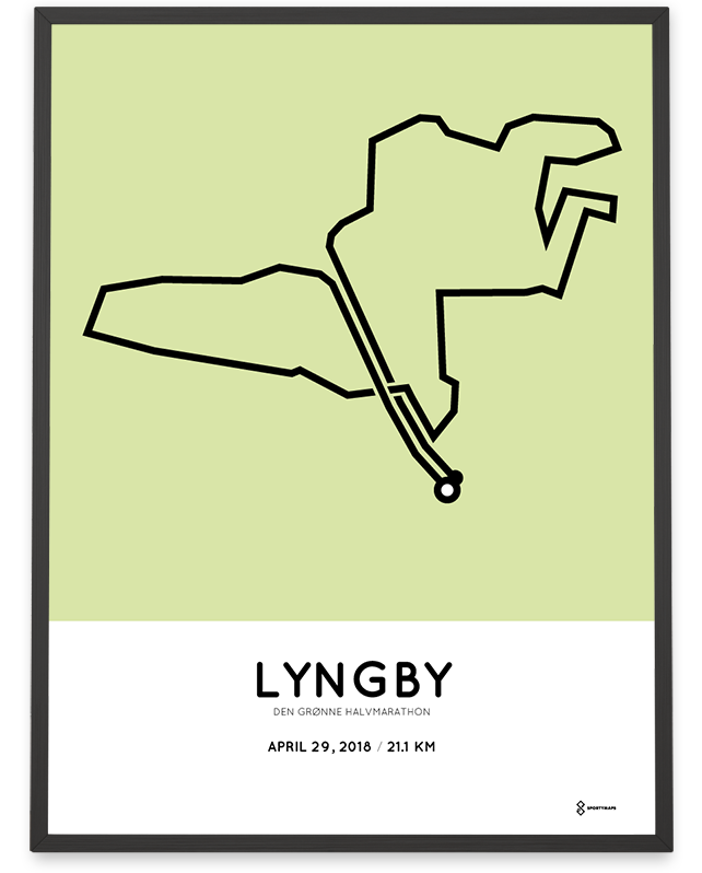 øve sig campingvogn Lily 2018 Lyngby Half Marathon print – Sportymaps
