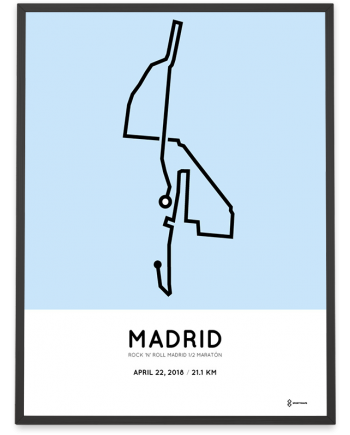 2018 Madrid half marathon course poster