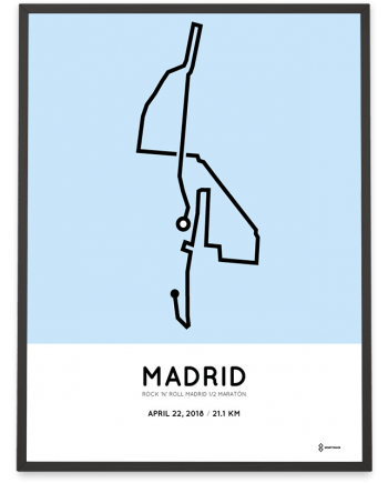 2018 Madrid half marathon course poster