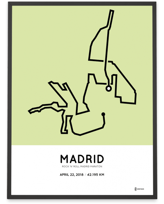 2018 Madrid marathon course print