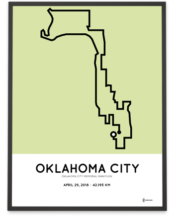 2018 Oklahoma city memorial marathon course poster