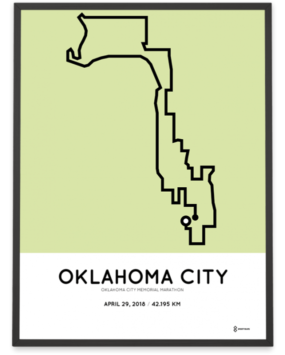 2018 Oklahoma city memorial marathon course poster