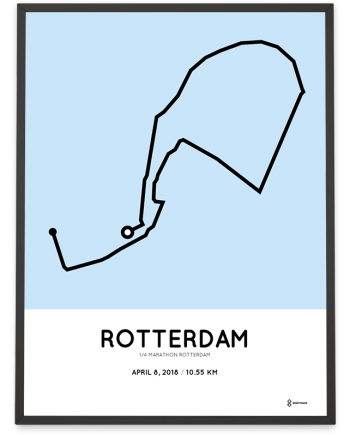 2018 Kwart marathon Rotterdam route poster