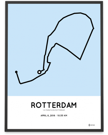 2018 Kwart marathon Rotterdam route poster