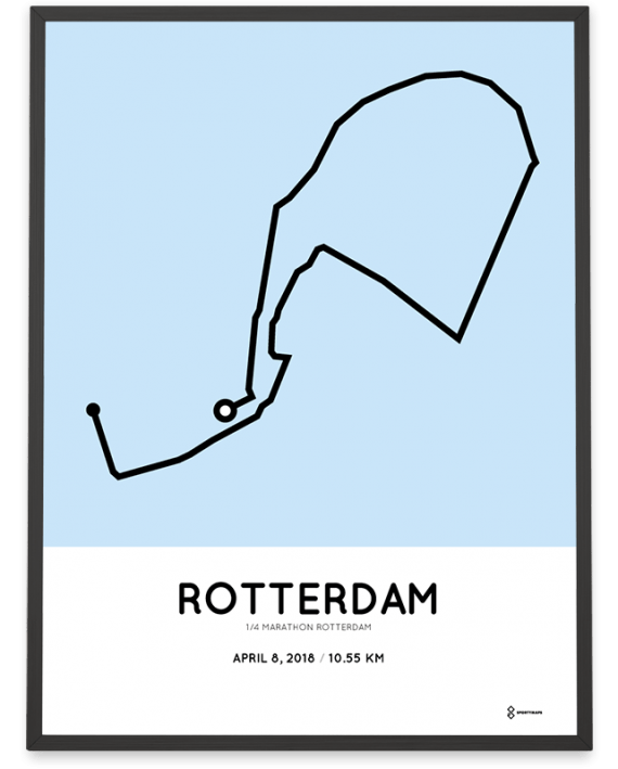 2018 Kwart marathon Rotterdam route poster