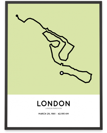 1981 London marathon course poster