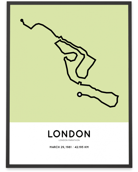 1981 London marathon course poster