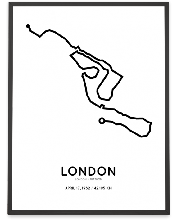 1982 London marathon route map print