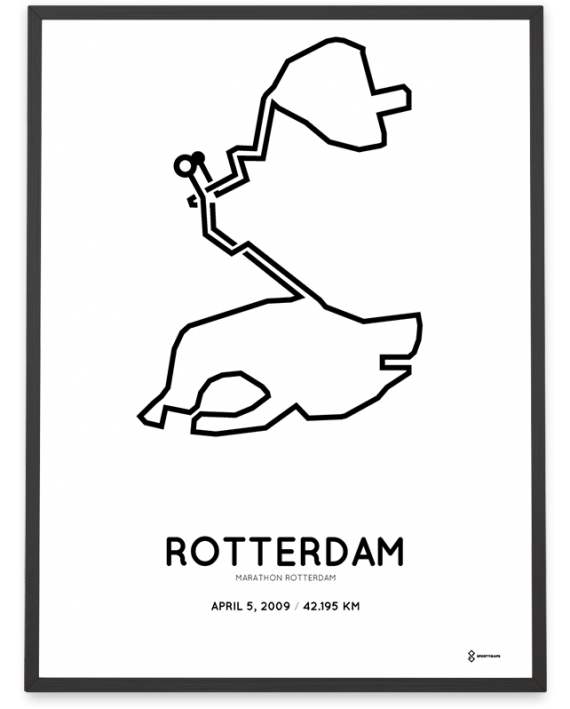 2009 Rotterdam marathon course poster