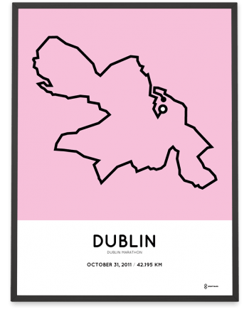 2011 Dublin marathon map course poster