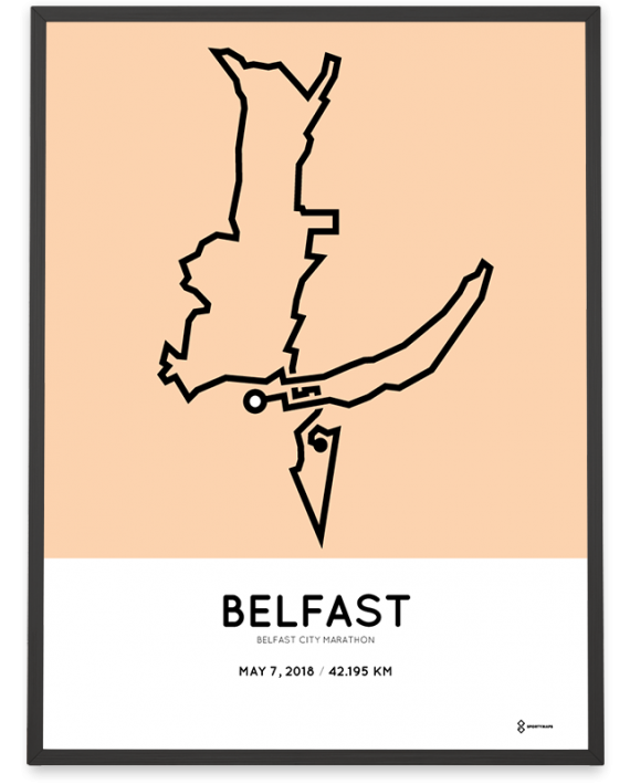 2018 Belfast city marathon course poster