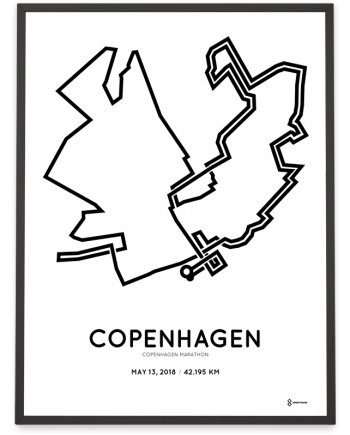 2018 Copenhagen marathon course poster