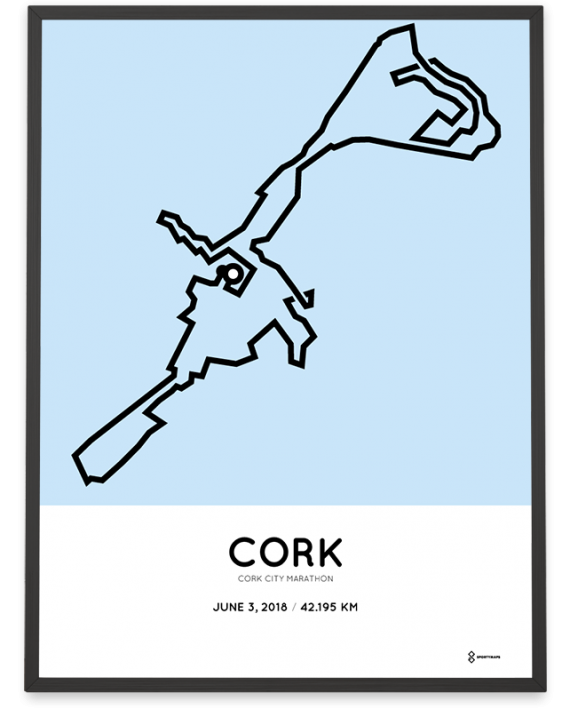 2018 Cork city marathon course print