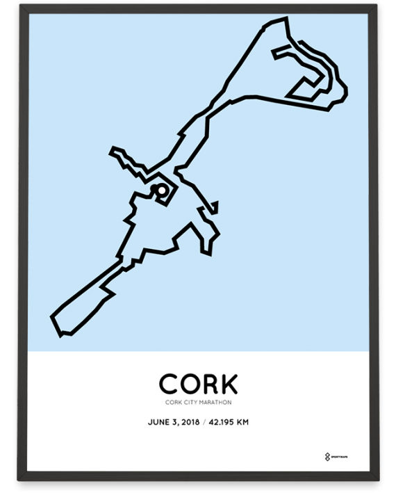 2018 Cork city marathon course print