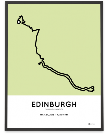 2018 Edinburgh marathon course print