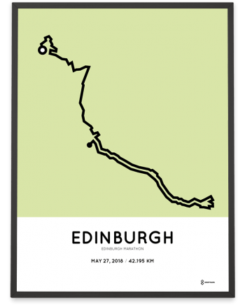 2018 Edinburgh marathon course print