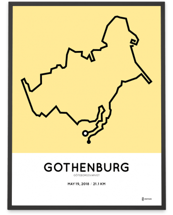 2018 Goteborgsvarvet halv marathon course poster