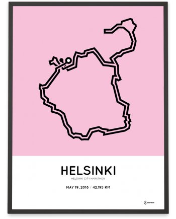 2018 Helsinki marathon course poster