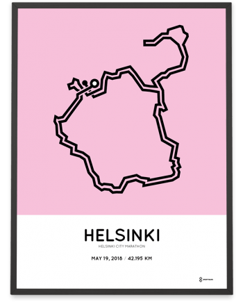 2018 Helsinki marathon course poster