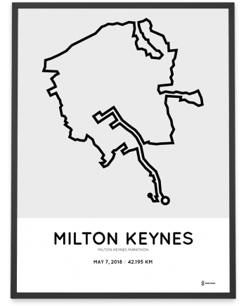 2018 Milton Keynes marathon course poster