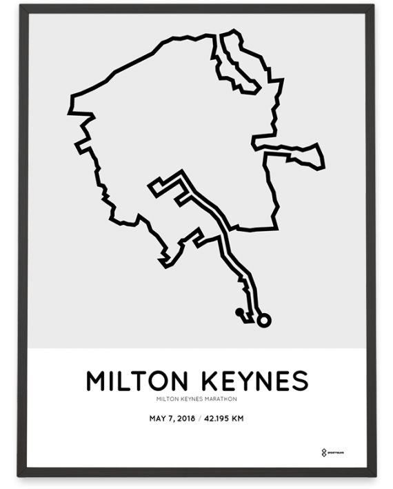 2018 Milton Keynes marathon course poster