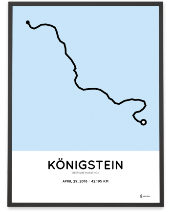 2018 Oberelbe-marathon strecke map poster