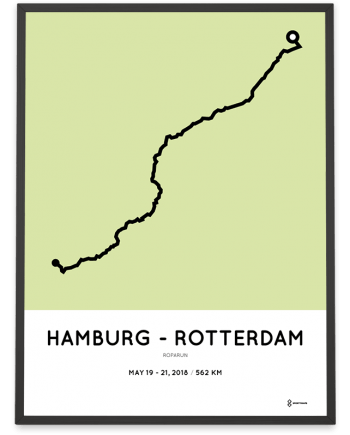 2018 Roparun hamburg to Rotterdam route poster