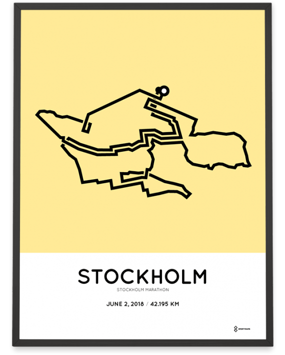 2018 Stockholm marathon course poster