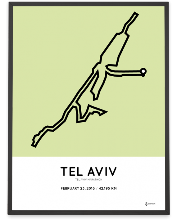 2018 Tel Aviv marathon route poster