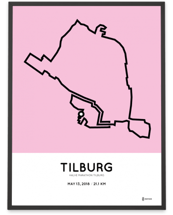 2018 Halve marathon Tilburg route poster