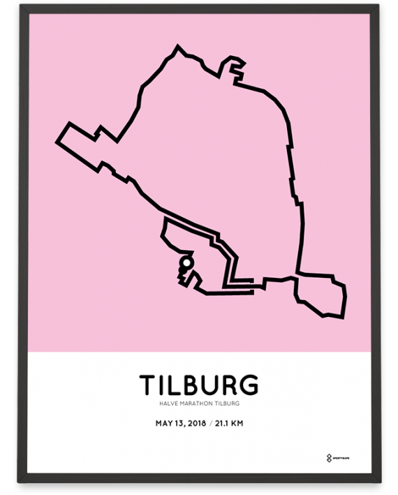 2018 Halve marathon Tilburg route poster