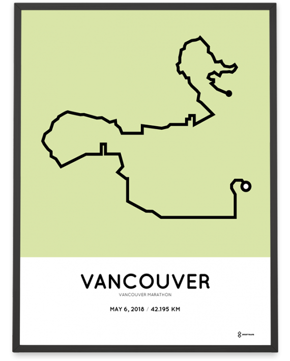 2018 Vancouver marathon route poster