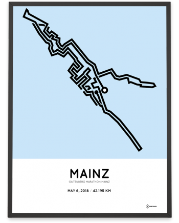 2018 gutenberg mainz marathon course poster