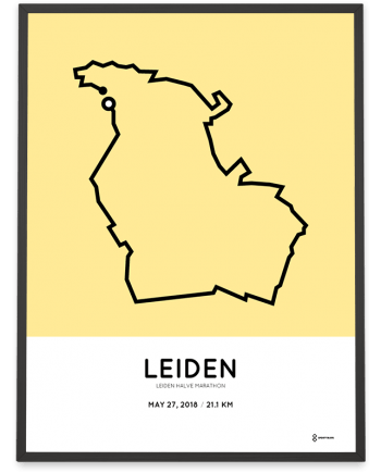 2018 leiden half marathon route poster