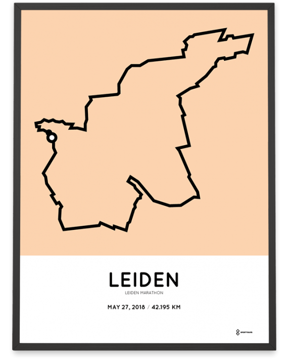 2018 leiden marathon parcours poster