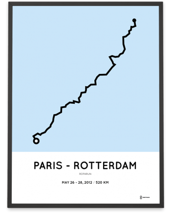 2012 Roparun Paris to Rotterdam route poster