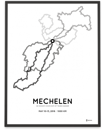 2018 de 1000km voor kom op tegen kanker parcours poster