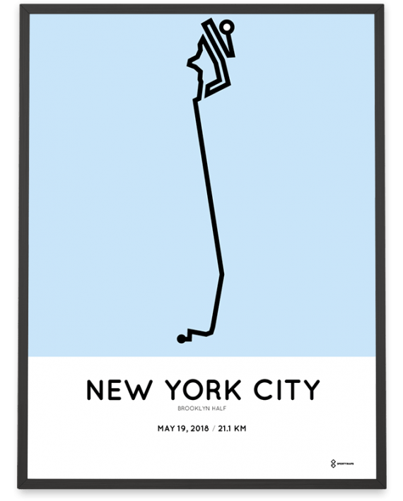 2018 Brooklyn half marathon course poster