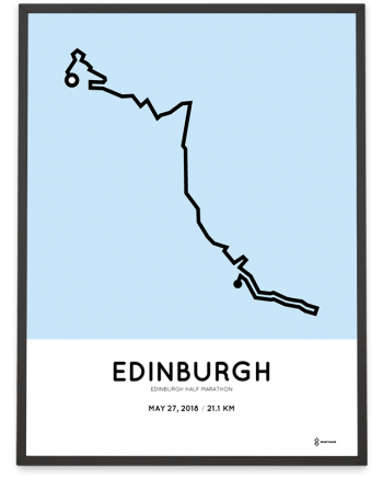 2018 Edinburgh half marathon route map poster