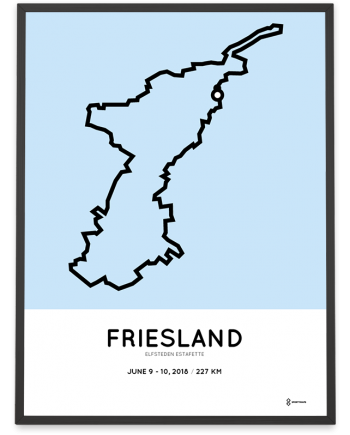 2018 Elfsteden estafette route kaart parcours poster