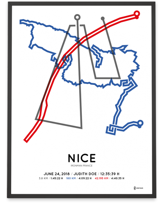 2018 Ironman Nice parcours poster