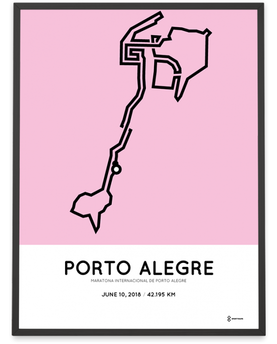 2018 Porto Alegre marathon route map poster