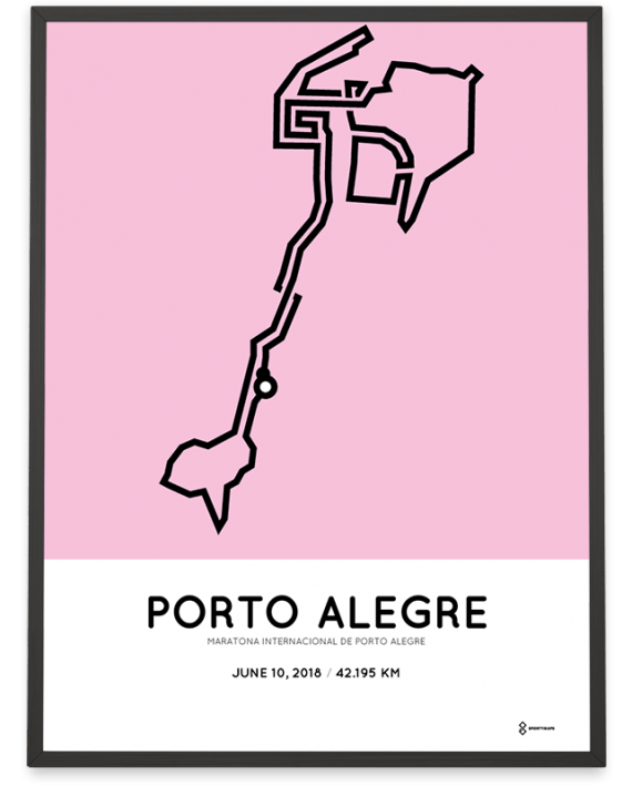 2018 Porto Alegre marathon route map poster